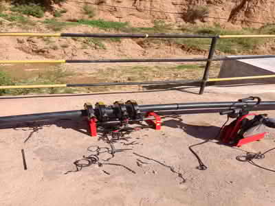 Manual hot melt butt welding machine is used in the chemical industry