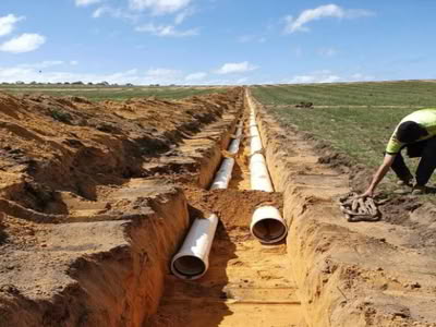 HDPE outside white and inside black tube used in agricultural irrigation field 