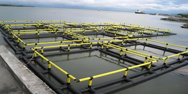 HDPE aquaculture cage tube is used in lake aquaculture
