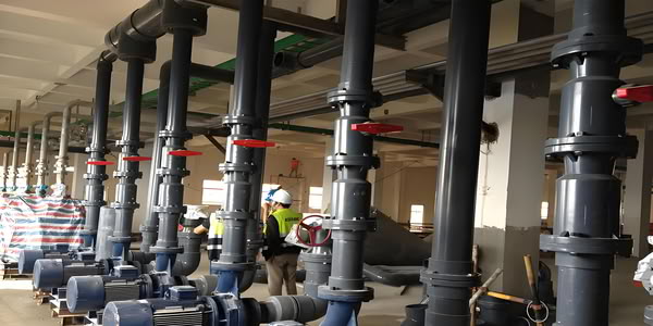 Polyvinyl chloride (PVC-M) water supply pipes are used in industrial enterprises. 