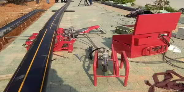 Fully automatic hydraulic hot melt welding machine is used in chemical pipeline system